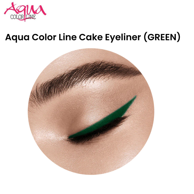 Aqua Color Line Cake Eyeliner (GREEN)