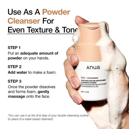 Anua Rice Ceramide Brightening Cleansing Powder 40 g Gentle Exfoliation & Skin Brightening (K Beauty)