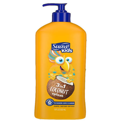 Suave Kids 3 in 1 Coconut Splash Shampoo + Conditioner + Body Wash 532ml