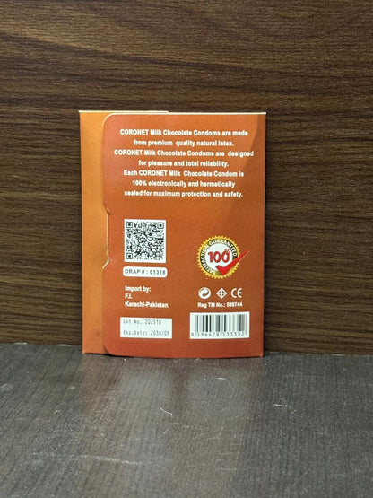 INNO Coronet Milk Chocolate Lubricated Condoms 3 Pcs - Ultra Smooth, Safe & Flavored Protection for Men
