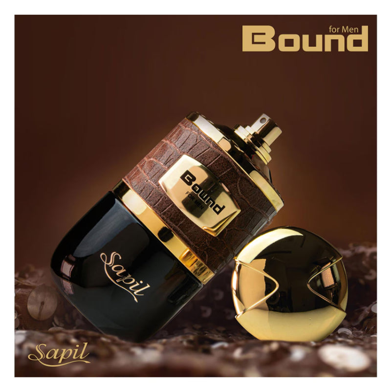 Sapil Bound Eau de Toilette for Men 100ml - Long Lasting Masculine Fragrance with Fresh Woody Aromatic Notes for Daily Wear, 