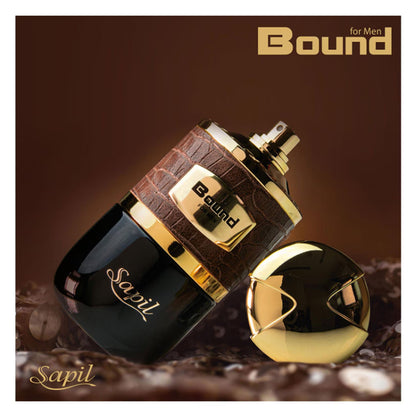 Sapil Bound Eau de Toilette for Men 100ml - Long Lasting Masculine Fragrance with Fresh Woody Aromatic Notes for Daily Wear, 