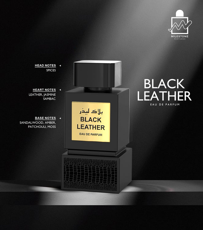 Milestone Parfums Black Leather Eau De Parfum 100ml – Long Lasting Bold Leather Fragrance for Men & Women