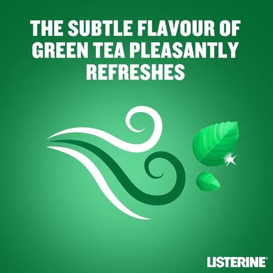 Listerine Green Tea Daily Mouthwash Milder Taste 250ml - Gentle Antibacterial Oral Care for Fresh Breath & Healthy Gums