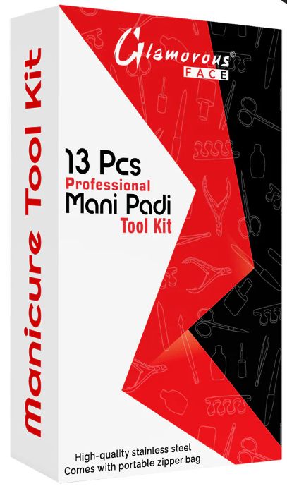 Glamorous Face 13 Pieces Professional Mani Pedi Tool Kit