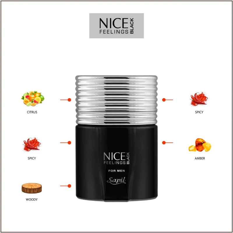 Nice Feelings Black by Sapil Eau de Toilette 75ml for Men