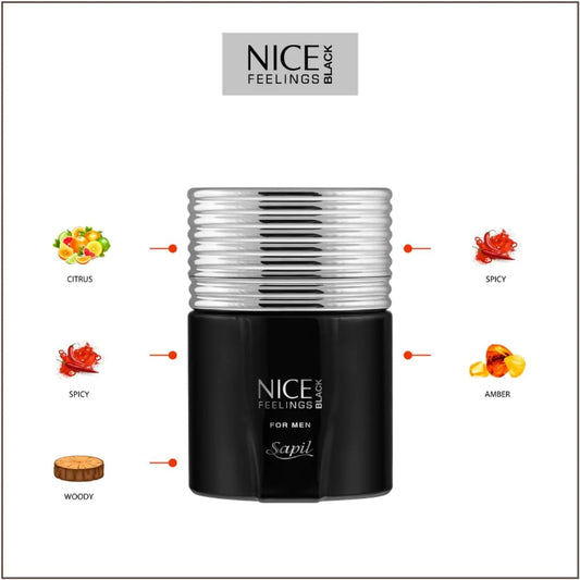 Nice Feelings Black by Sapil Eau de Toilette 75ml for Men