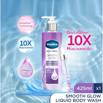 Vaseline Smooth Glow Glutaglow Body Wash 425ml Hydrating & Brightening Skin Care