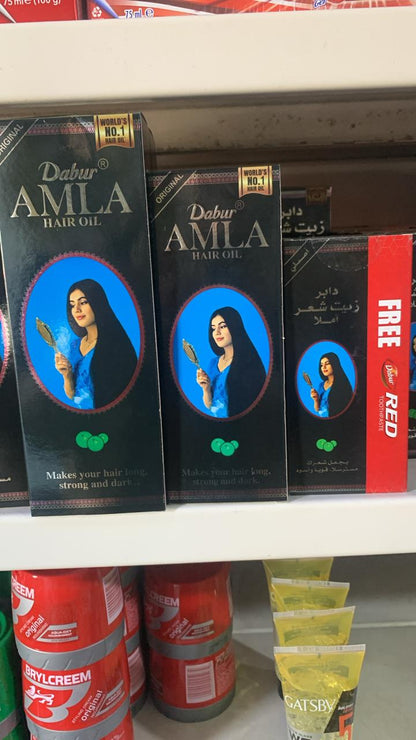 Dabur Amla Hair Oil 100ml Strong & Long Hair Nourishment Formula (with free dabur red toothpaste)