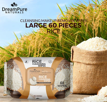 Dream Pure Natural 60 Rice Wipes For Face & Body