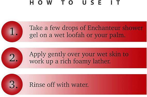 Enchanteur Rose Oud Amour Perfumed Shower Gel 550ml - Deep Cleansing Moisturizing Body Wash with Long Lasting Floral Oud Frag