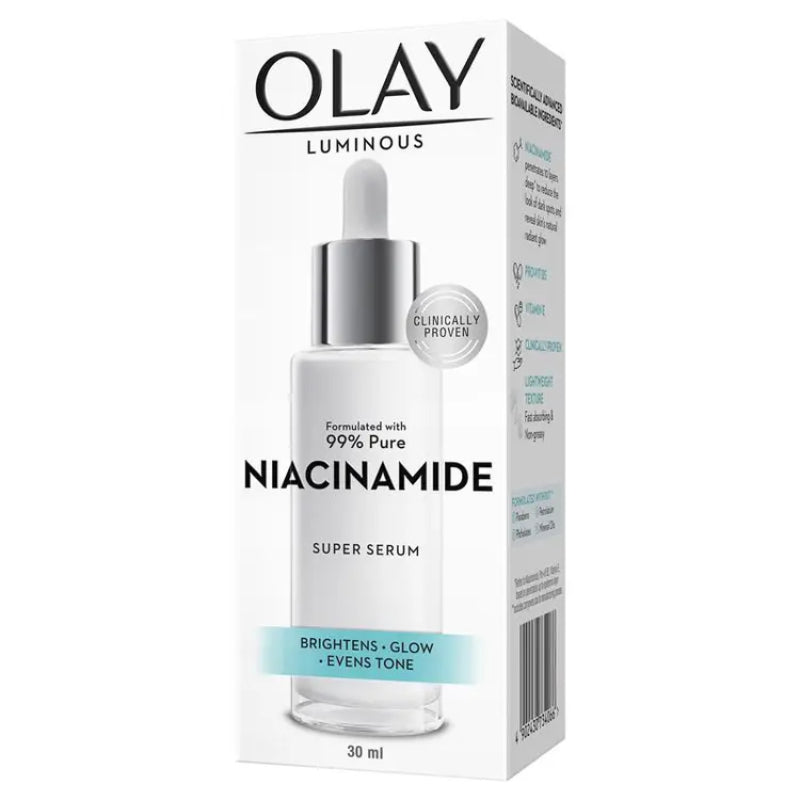 Olay Luminous 99% Pure Niacinamide Super Serum 30ml – Brightens Skin, Boosts Glow & Evens Skin Tone