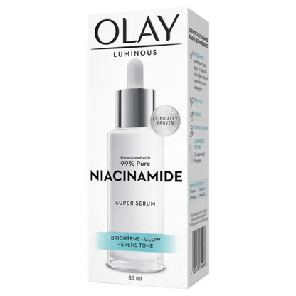 Olay Luminous 99% Pure Niacinamide Super Serum 30ml – Brightens Skin, Boosts Glow & Evens Skin Tone
