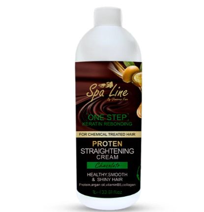 Spa Line One Step Keratin Rebonding Straightening Cream Chocolate 1000 ml