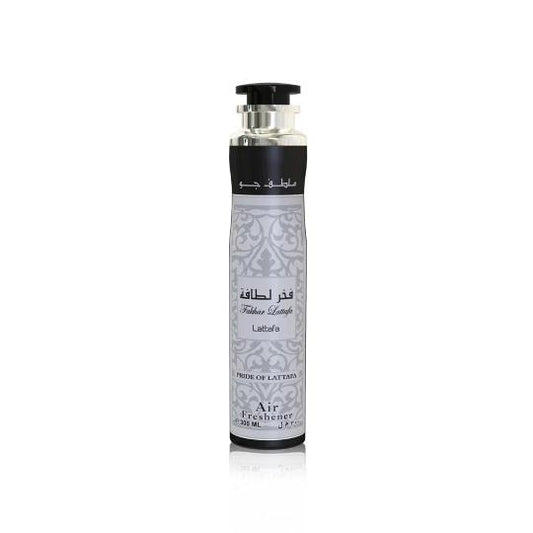 Fakhar Silver Deodorant Spray 200ml + Fakhar Silver Air freshener by Lattafa 300ml (Pack of 2)