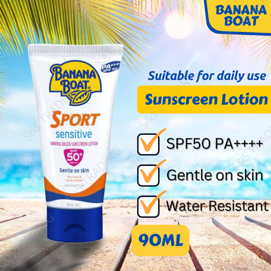 Banana Boat Sport Sensitive Gentle On Skin SPF50+ Sunscreen Lotion 90ml