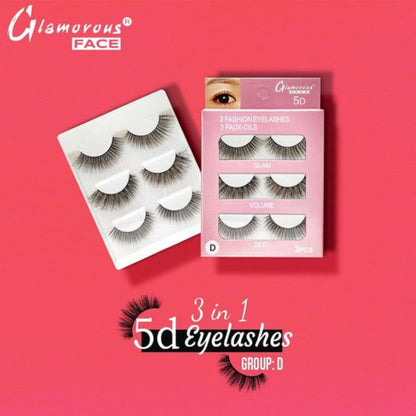 Glamorous Face 3×1 5D Eyelashes (GROUP D)