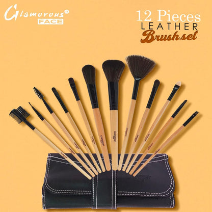 Glamorous Face 12 Piece Leather Brushset