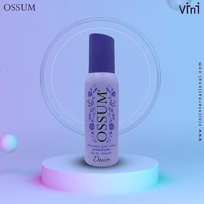Ossum Desire Fragrance Body Spray 120ml - Long Lasting Fresh Floral Fruity Scent for Women