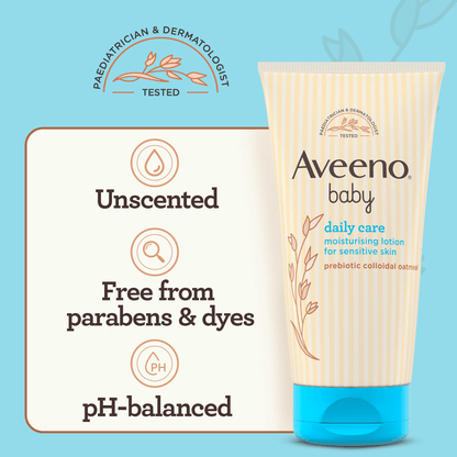 Aveeno Baby Daily Care Moisturizing Lotion 150ml - Gentle Hydrating Lotion for Sensitive & Delicate Skin