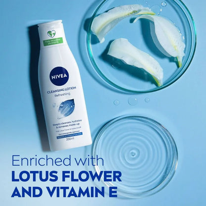 Nivea Refreshing Cleansing Lotion Lotus Flower & Hydramine For Normal & Combination Skin 200ml