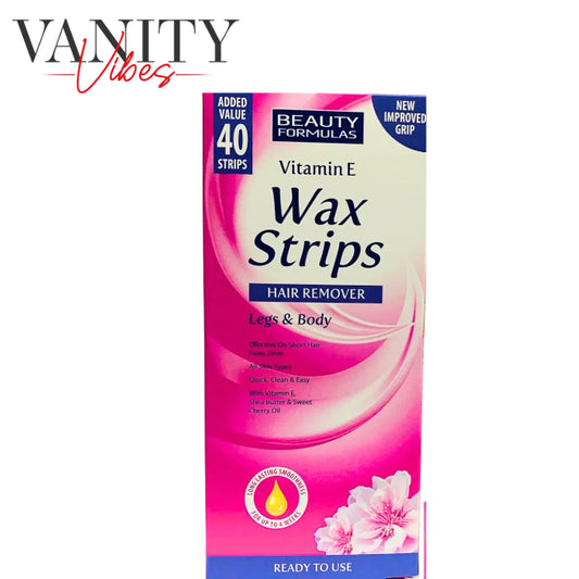 Beauty Formulas Vitamin E Hair Remover Legs & Body ( 40 Wax Strips) For Women