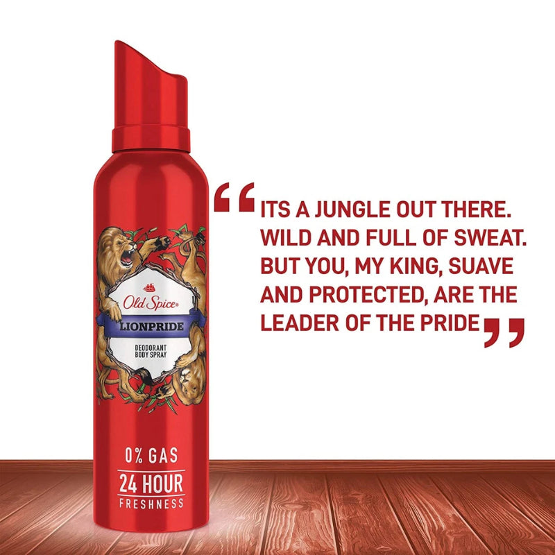Old Spice Lionpride 0% Gas Deodorant Body Spray 140ml for Men