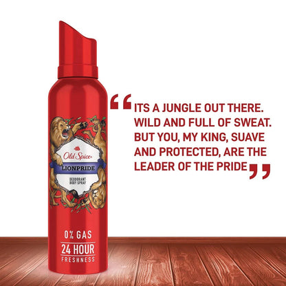 Old Spice Lionpride 0% Gas Deodorant Body Spray 140ml for Men