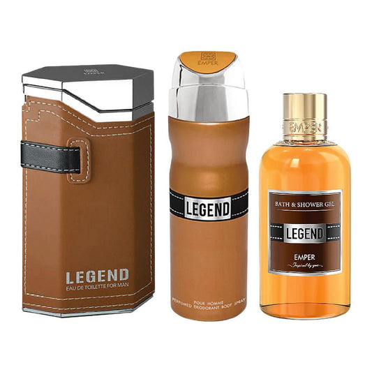 Emper Legend Perfume,Body Spray & Shower Gel Gift Set For Men