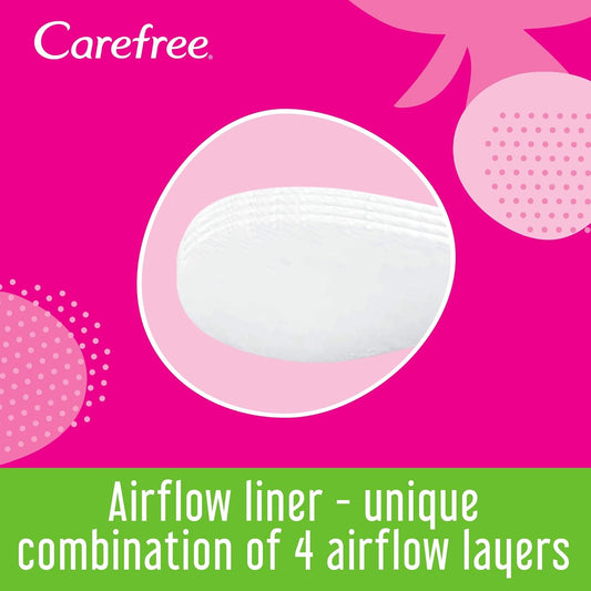 Carefree Cotton Feel Normal Pantyliners Aloe Vera Scent 20pcs - Air Breathable Daily Liners for Everyday Freshness, Comfortab