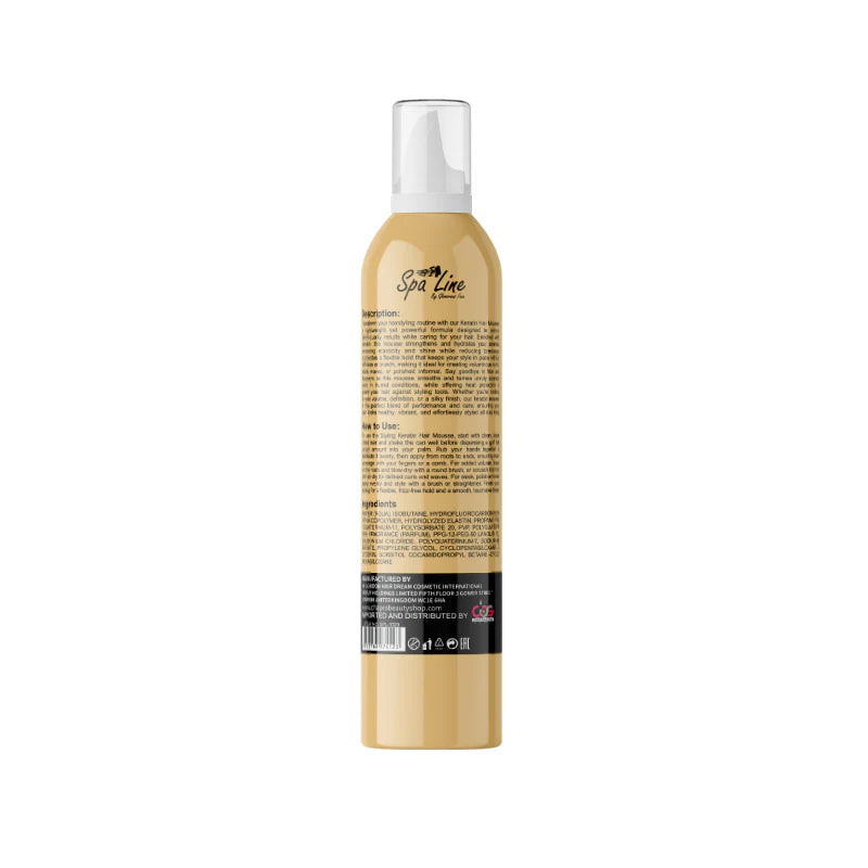 Spa Line Keratin Hair Mousse Extra Strong Hold Gold 450ml