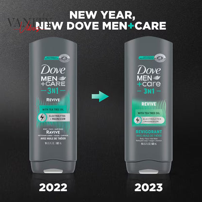 Dove Men+Care Revive Hydrating 3-in-1 Tea Tree Oil Body Wash for Men All Skin-532 ml