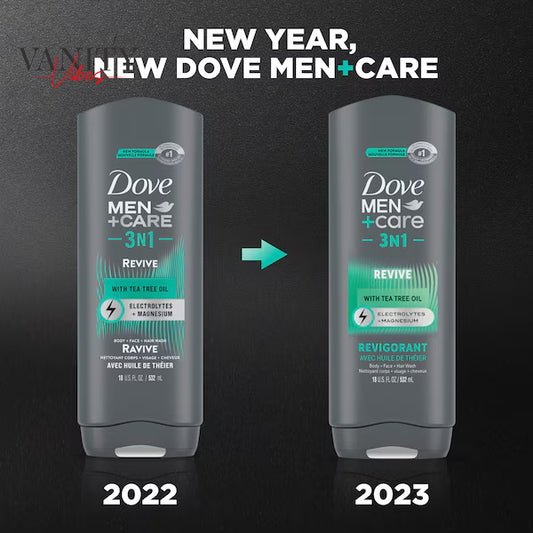 Dove Men+Care Revive Hydrating 3-in-1 Tea Tree Oil Body Wash for Men All Skin-532 ml