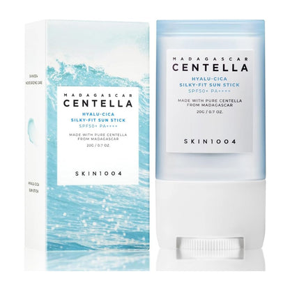 SKIN1004 Centella Madagascar Hyalu-Cica Silky-Fit Sun Stick SPF50+ PA++++ – 20 g Lightweight UV Protection & Hydration (K Bea