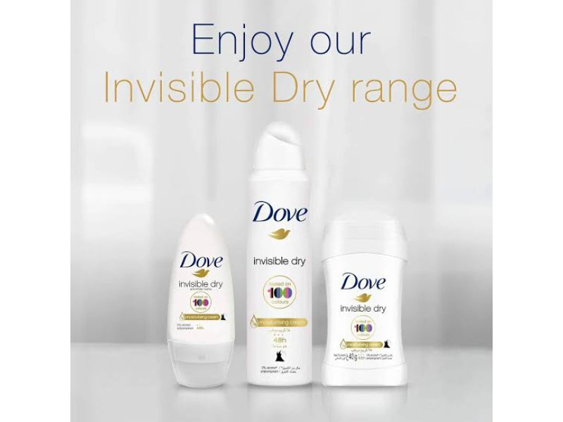 Dove Invisible Dry Antiperspirant Deodorant Stick 40ml - 48-Hour Sweat & Odour Protection, No White Marks
