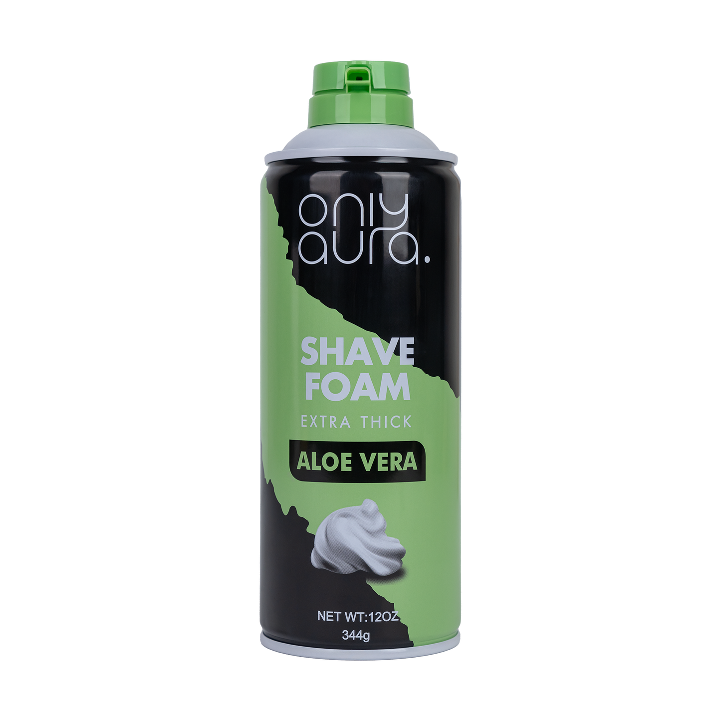 Only Aura Extra Thick Aloe Vera Shave Foam 344g – Smooth Men’s Shaving Foam for Close Comfortable Shave, Skin Hydration, Razo