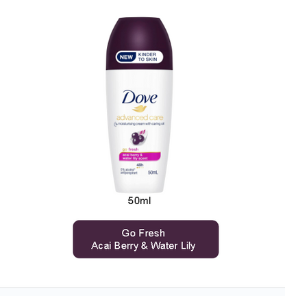 Dove Advanced Care Acai Berry & Water Lily Scent 48Hr Antiperspirant Deodorant Roll On 50ml