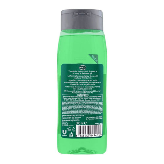 Brut Original All-in-One Hair & Body Shower Gel 500ml - Deep Cleansing Men’s Wash with Classic Masculine Fragrance, Long Last