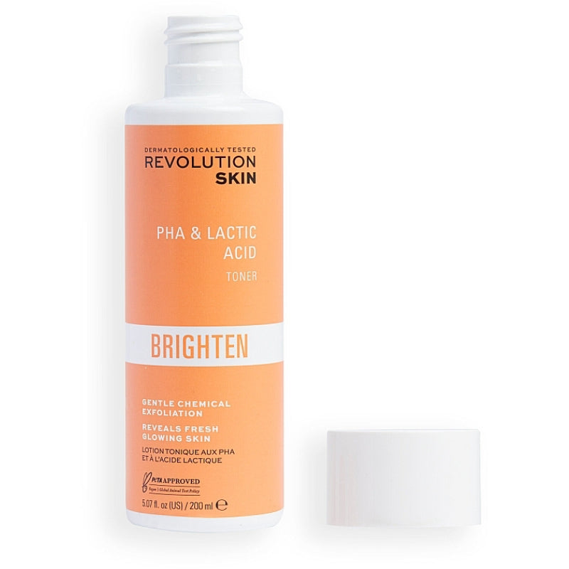 Revolution Skincare PHA & Lactic Acid Toner Brighten 200ml Exfoliating & Radiance-Boosting Toner