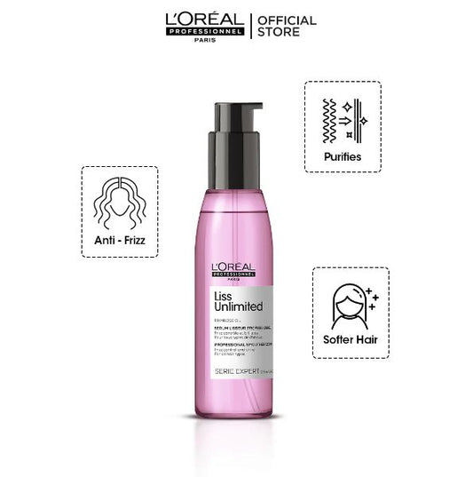 Loreal Professionnel Serie Expert Liss Unlimited Shine Perfecting Blow Dry Hair Oil 125 Ml