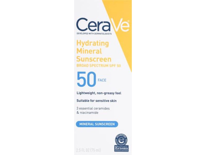 CeraVe Hydrating Mineral Sunscreen SPF 50 Face Lotion-75ml (USA STOCK WITH BOX)