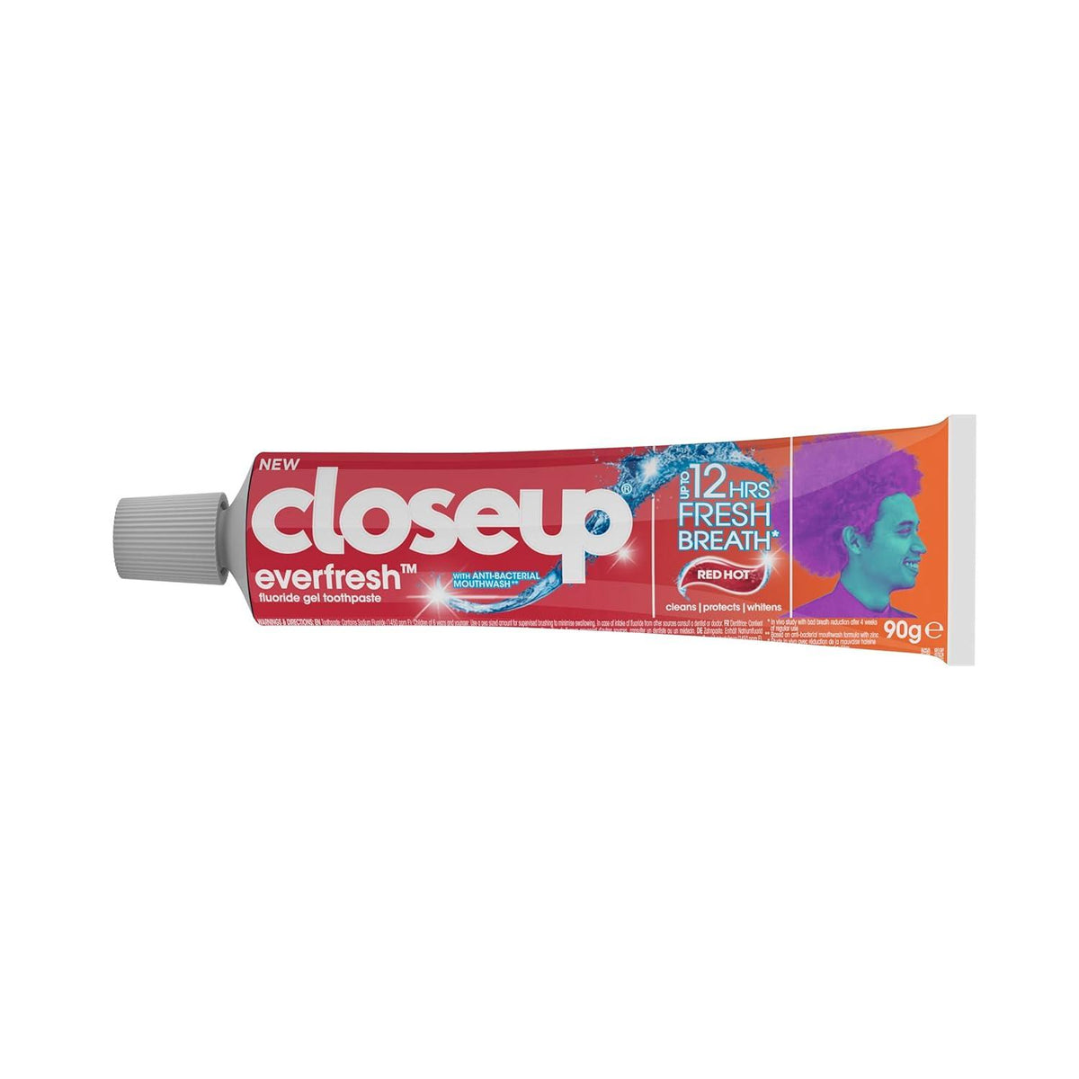 Closeup Everfresh Fluoride Gel Toothpaste Up to 12 Hours Fresh Breath Red Hot 90g