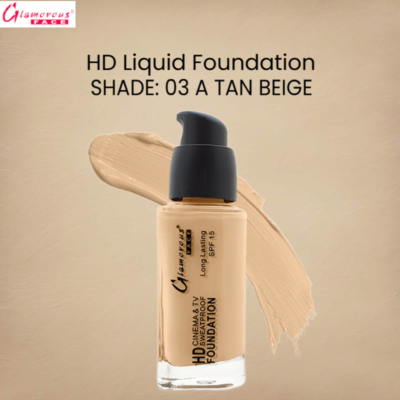 Glamorous Face HD Liquid Foundation (03 A Tan Beige)