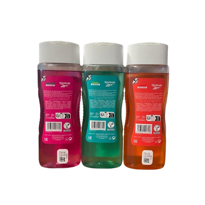 Reebok Women Move Your Spirit Shower Gel 400ml - All-in-One Hair, Face & Body Wash for Deep Cleansing, Long Lasting Fresh Fem