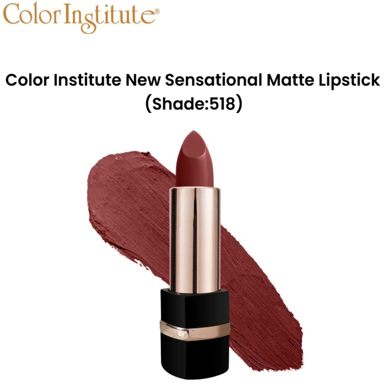 Color Institute New Sensational Matte Lipstick (Shade:518)