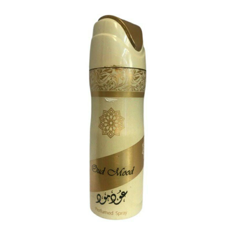 Lattafa Oud Mood Perfumed Deodorant Spray 200ml - Long Lasting Rich Oud Fragrance & All-Day Freshness