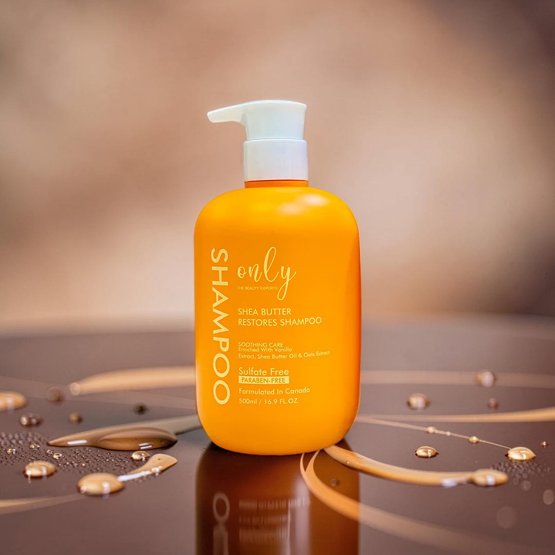 Only Shea Butter Restores Shampoo 500ml – Deep Nourishing Hair Care Shampoo for Dry & Damaged Hair, Repair, Frizz Control, So