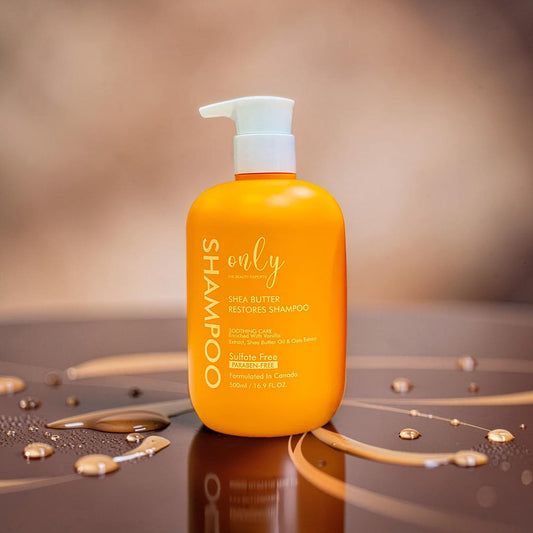 Only Shea Butter Restores Shampoo 500ml - Deep Nourishing Hair Care Shampoo for Dry & Damaged Hair, Repair, Frizz Control, So