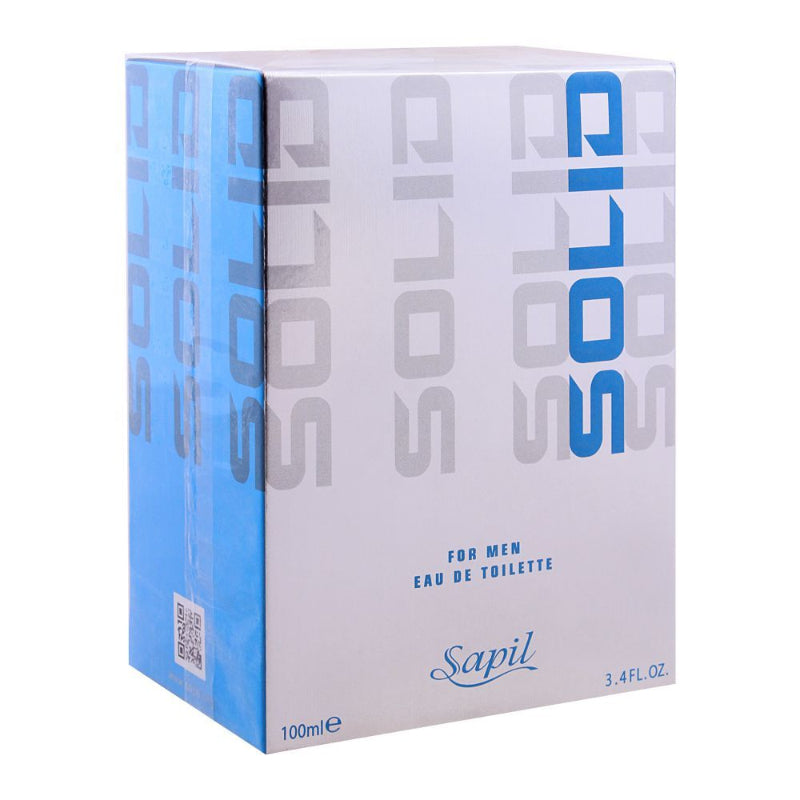 Sapil Solid Silver Eau de Toilette for Men 100ml - Long Lasting Masculine Perfume with Fresh Woody Aromatic Fragrance for Dai