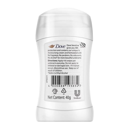 Dove Sensitive Fragrance Free Anti Perspirant Stick 40g